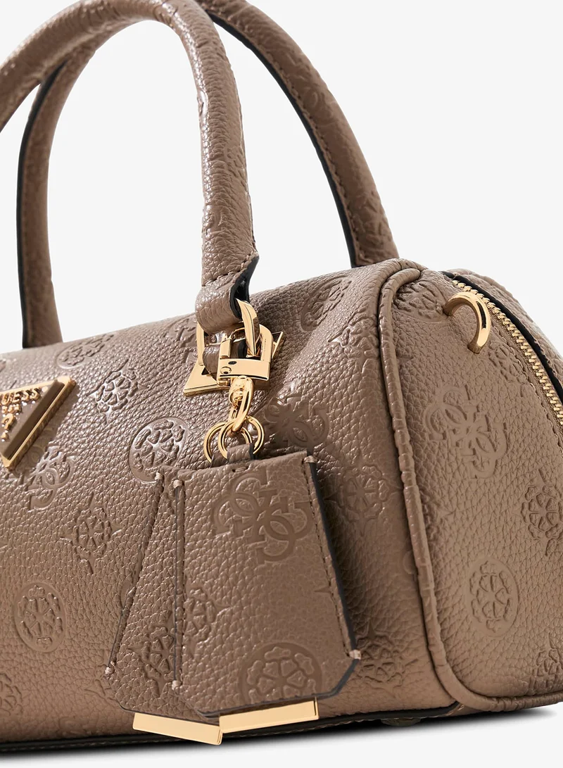 Guess Dark Oak Cresidia II Top Handle Satchel Bag for Women | Best Price UAE